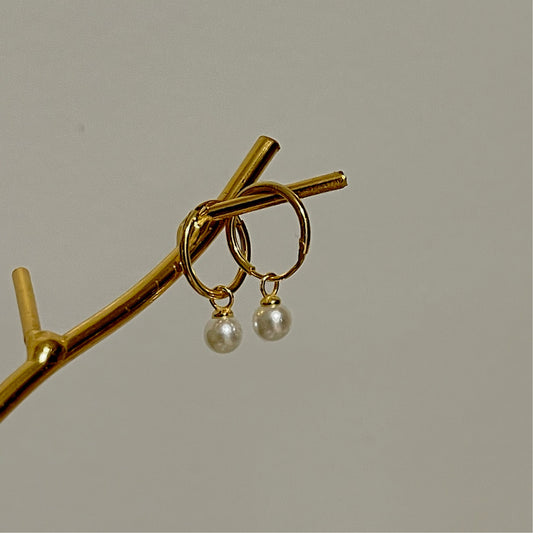 PEARL DROP HOOPS